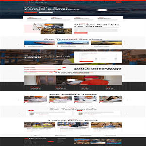红色的物流快递公司网站HTML模板