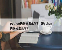 python伪代码怎么写？（Python伪代码怎么写）